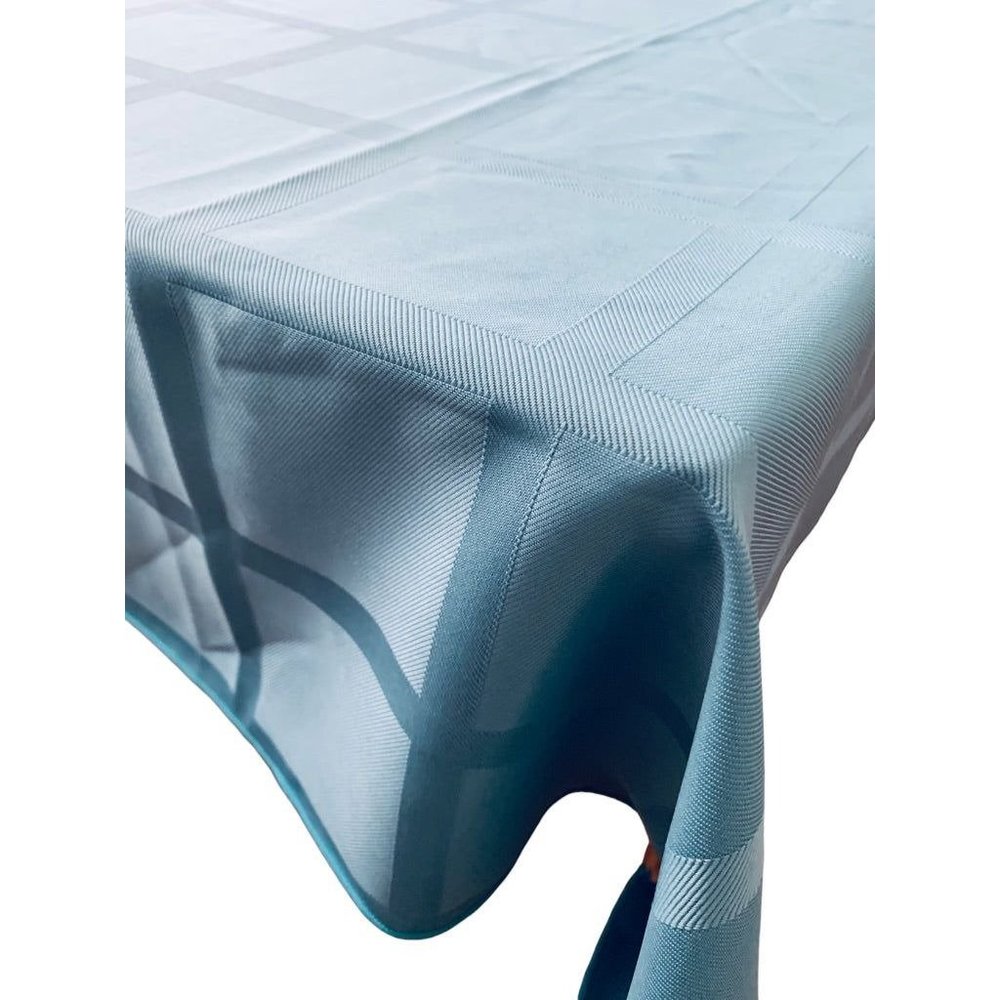 Essential Home Turquoise Tablecloth Table Linen Sateen Rectangular 70 x 52"